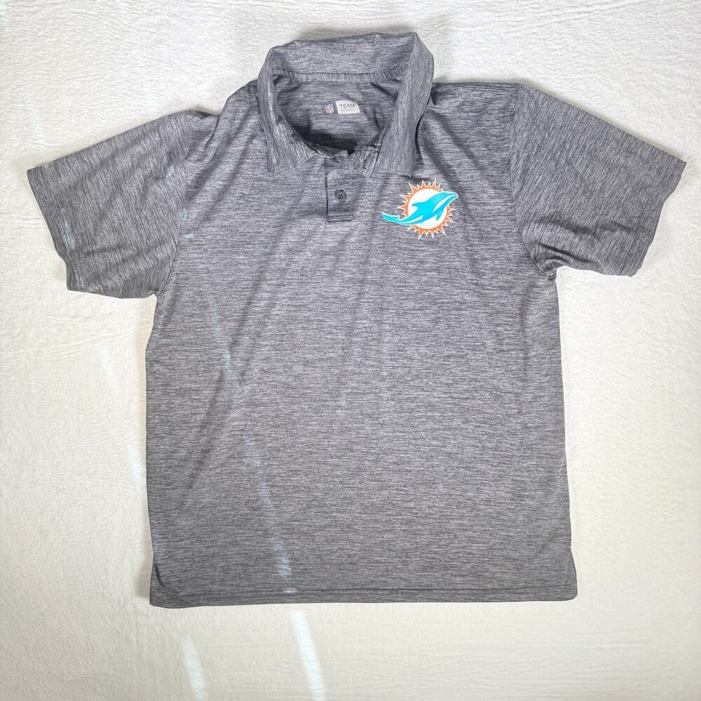 NFL Team Apparel Miami Dolphins Polo Shirt Men’s Medium‎ Throwback Logo Game day